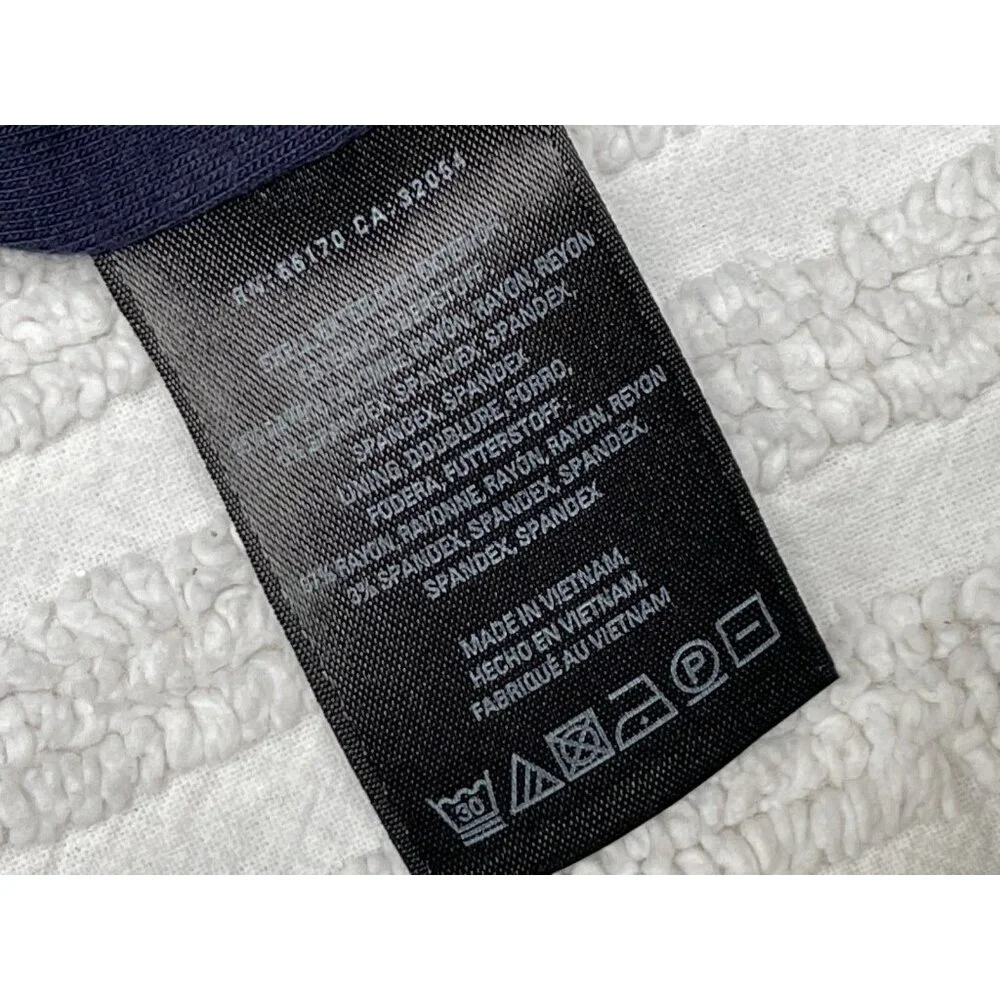 Maeve Womens Keyhole Neck Stripe A-Line Belted Dress Size Large Blue Sleeveless - Picture 4 of 10